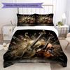 Golden Circle Note Pattern Bedding Uilt Set Uilt Cover Pillowcase Home Decoration Birthday Gift (1 * Duvet Cover + 2 * Pillowcase Without Core)