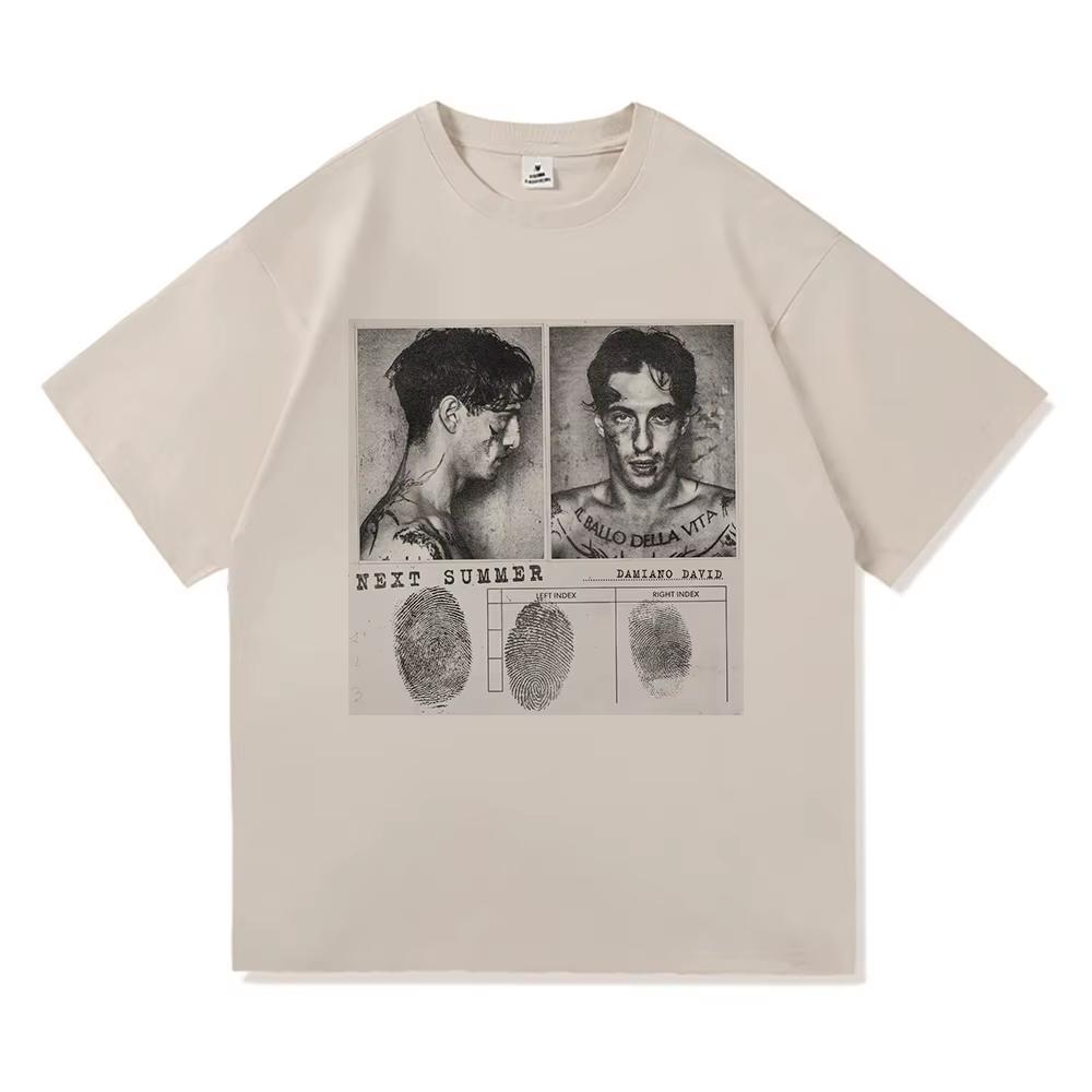 Damiano David Il Ballo Della Vita Tattootshirt Funny Little Fears UnisexUnisex Clothing Next Summer Clothes Cotton Tshirts Gifts