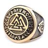 Мужское кольцо с рунами викингов, ювелирное изделие из титановой стали, скандинавский символ, уникальный стильный аксессуар