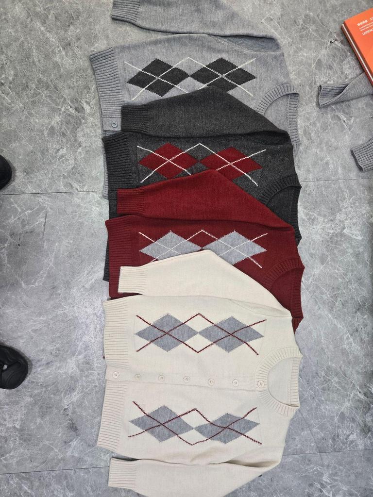 Женский кардиган из мериносовой шерсти с узором аргайл - Сексуальный свитер с круглым вырезом для осени/зимы