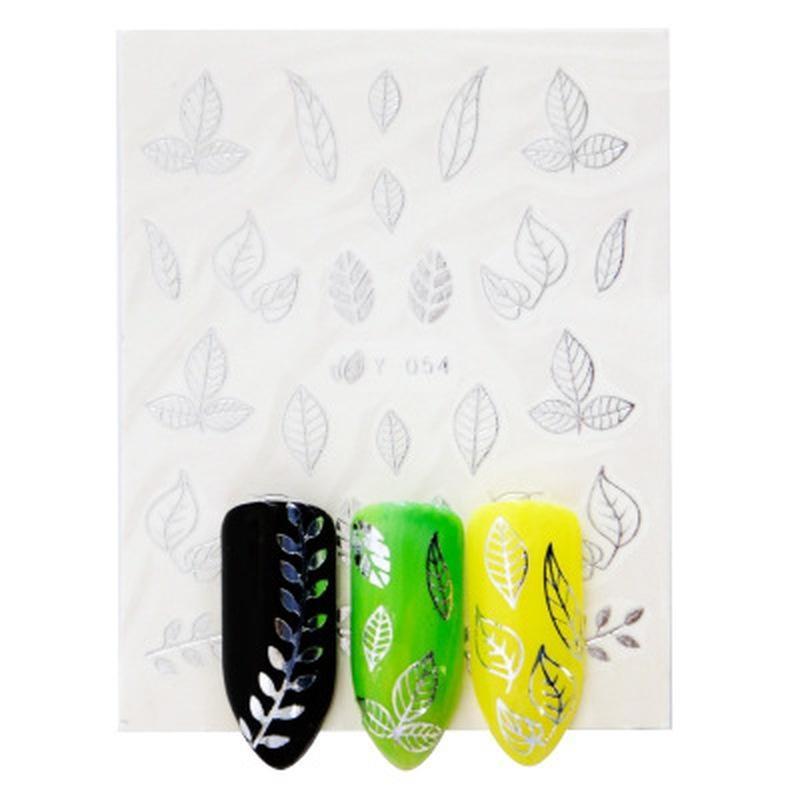 30 Sheets/set Fashion Gold Silver Color Nail Sticker Water Transfer Beauty Flower Spider Feather Design Nail Decoration