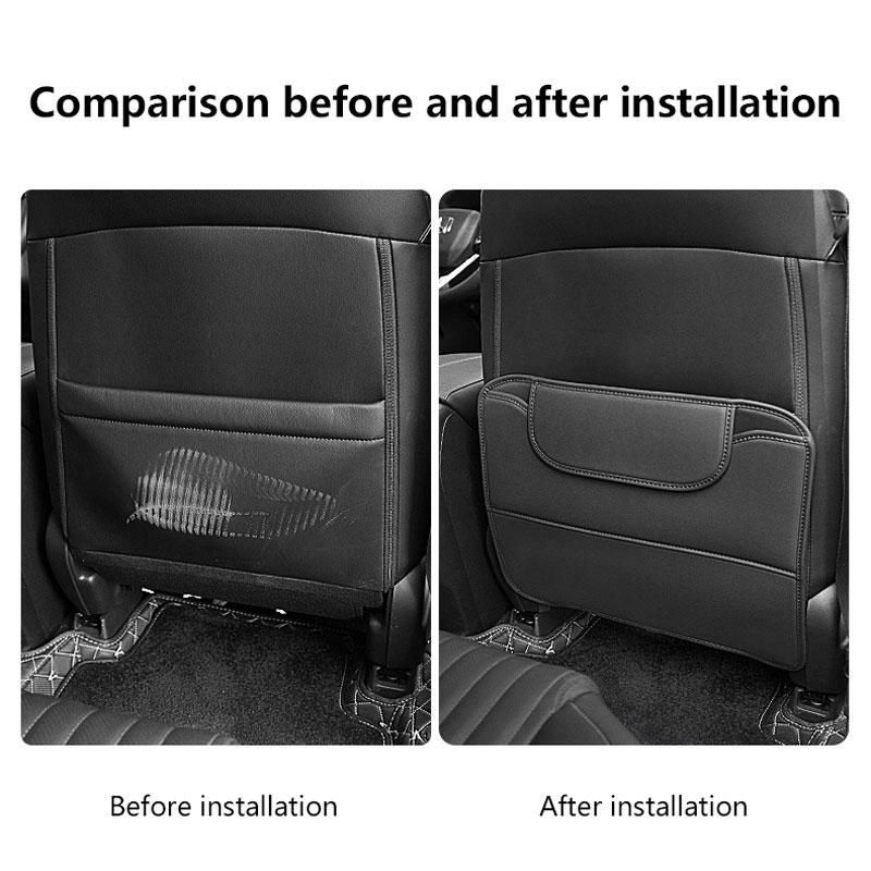 PU Leather Car Anti-kick Pad Auto Seat Back Organizer Storage Bag Car Backseat Anti Scratch Protector Pads With Cover