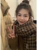 Soft and Waxy Plaid Winter 2024 Women's Scarf: Korean Style Versatile Shawl and Neck Warmer for Students.