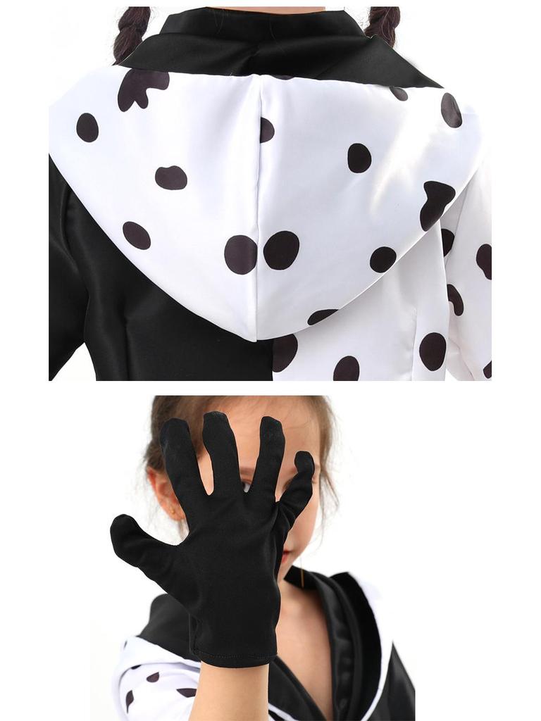 101 Dalmatians Cruella De Vil Costume with Spotted Dog Print