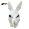 Comfortable Halloween Costume Masque Rabbit Head for Adults, Realistic Bunny Latex Hood, Unrestricted Vision Animal Carnival Cosplay Party Prop