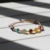 14k Gold Plated Adjustable Bracelet Gold Color Crystal Bracelet Open Cuff Bangle  Minimalist Style