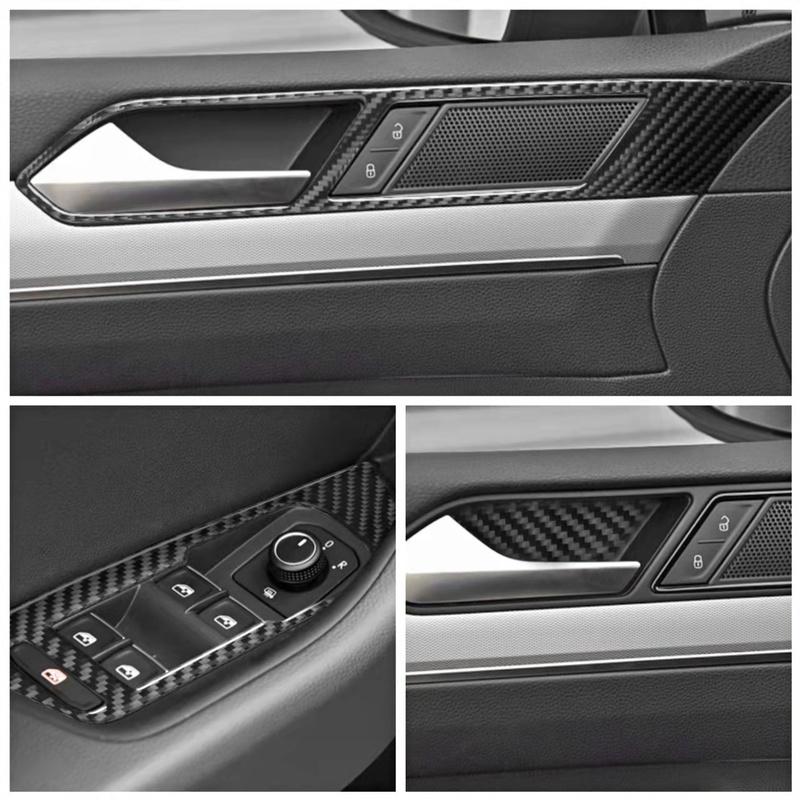Carbon Fiber Car Inner Decoration Stickers For Volkswagen VW Magotan Arteon 2017- Center Console Cover Trim Car Accessories