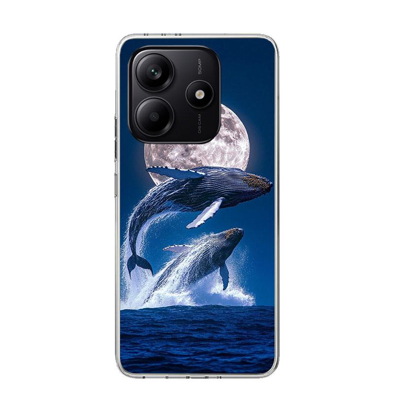 Чехол для телефона Горбатый кит Морской гигант для Xiaomi Redmi Note 15 14 13 12S 12 Pro Plus 11S 11E 11 11T 10S 10 Арт Мягкий чехол с рисунком
