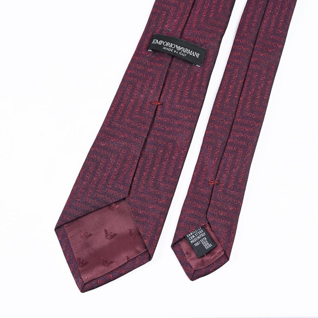 [Emporio Armani] Мужской галстук Emporio Armani, ширина 7,5 см, 100% шелк, узор «елочка», бордовый, СДЕЛАНО В ИТАЛИИ, 340075 3R604 00176 [Товар]