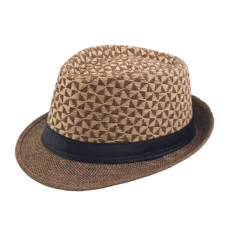 Men's Fashion Convise Summer Jazz Cap Beach Straw Caps Handsome Hats Sun Hat Men Fashion Accessories Creative Gifts Head Decor