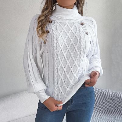 Осень-зима Винтажный свободный топ с длинными рукавами однотонный кардиган трикотажный свитер с воротником-стойкой