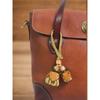 Tulip Handmade Bag Charm Vintage Genuine Leather Pendant Keychain Decoration Cute Gift