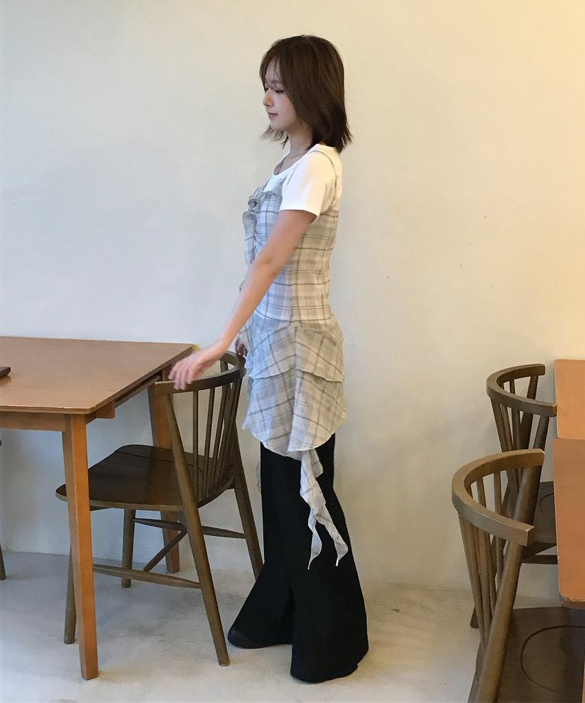 MIXXO Прозрачное клетчатое многослойное платье_Miwowg501G