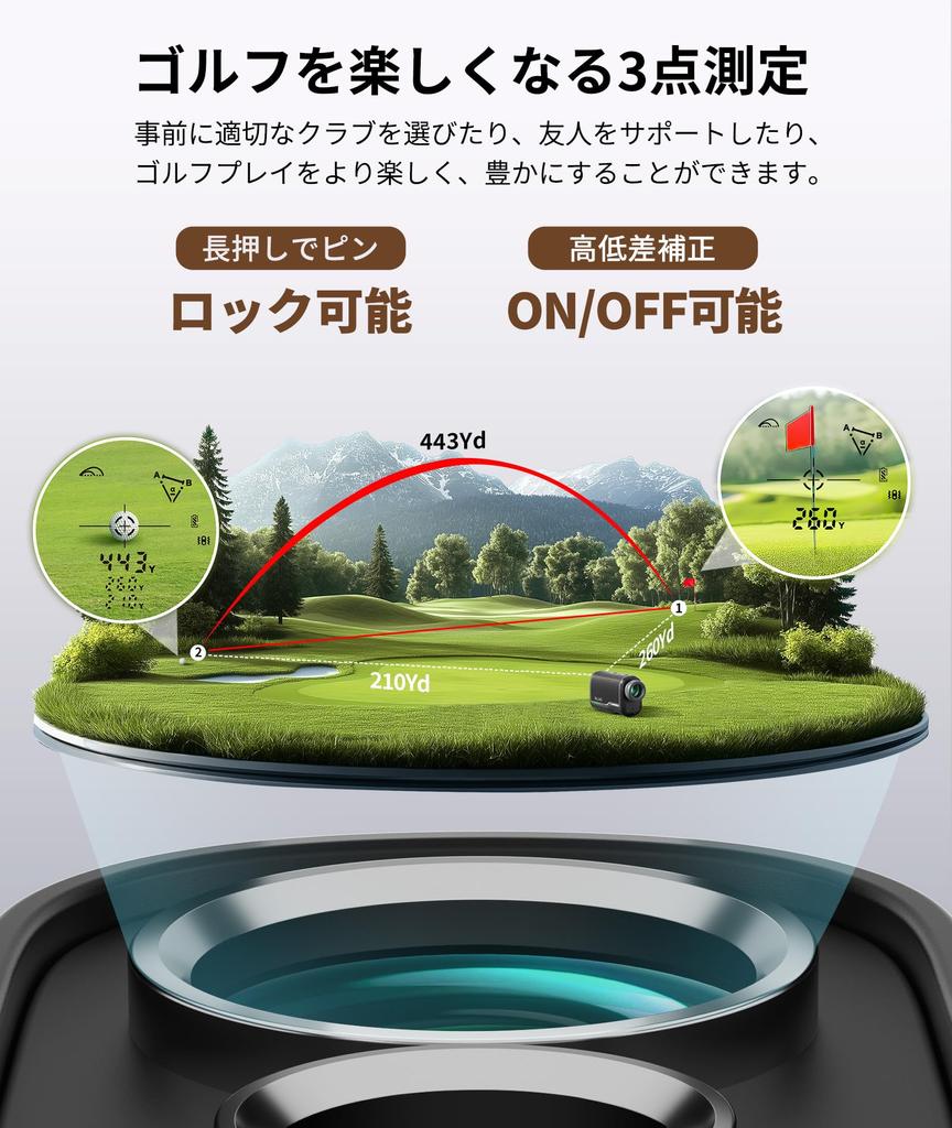 Лазерный дальномер SILLAID Golf Laser Distance Meter mini с самой высокой скоростью передачи данных 1093 ярда поставляется со специальным футляром VM1, 3-точечным расстоянием, измерением 0,04S, линзой, 6,5x