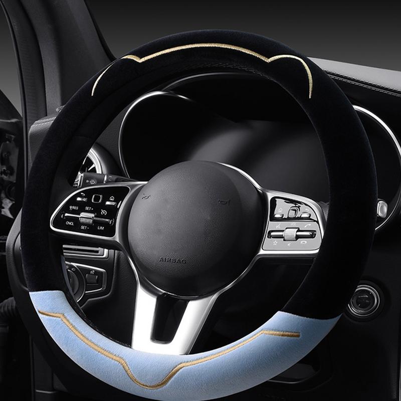 Cute Steering Wheel Cover Aesthetic Steering Wheel Cover Thickened 15inch Warm Winter Steering Wheel Cover For Most Cars SUVs