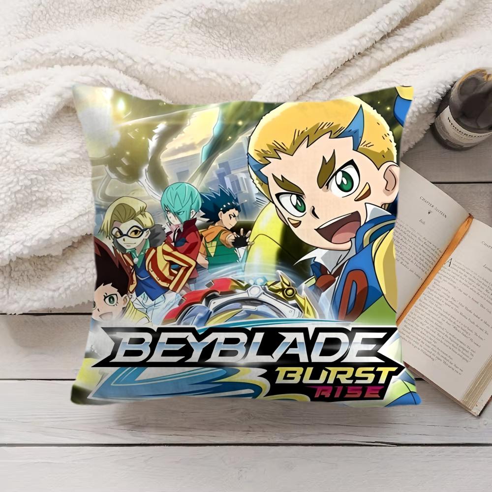 japan BBeyblade Anime Cushion Cover Silky Short Plush Invisible Zipper Dustproof Sofa Pillow Case for Home Decor