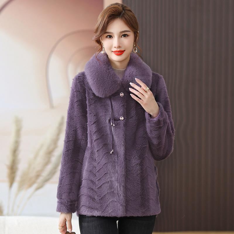 Зимняя норковая бархатная шуба для молодых мам, осенне-зимнее пальто из искусственного меха для женщин среднего и пожилого возраста