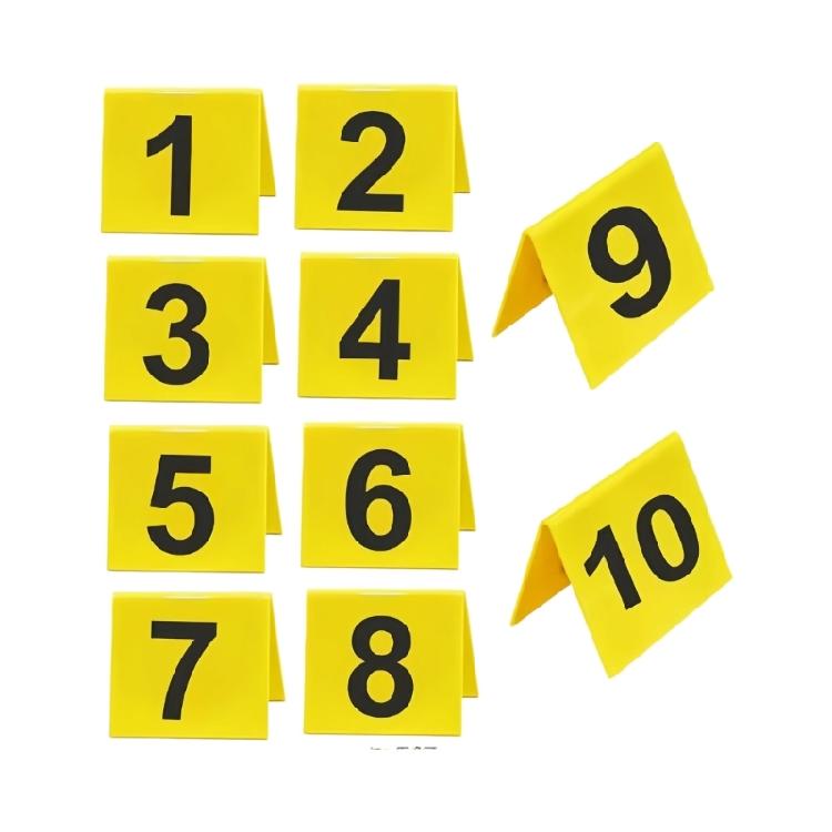 Set of 10 Plastic Crime Scene Markers for Forensic Reenactments Educational Activities and Themed Celebration