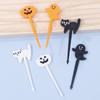 6/10/12Pcs Fruit Fork Mini Cartoon Children Snack Cake Dessert Pick Toothpick Bento Mini Lunches Halloween Party Decoration