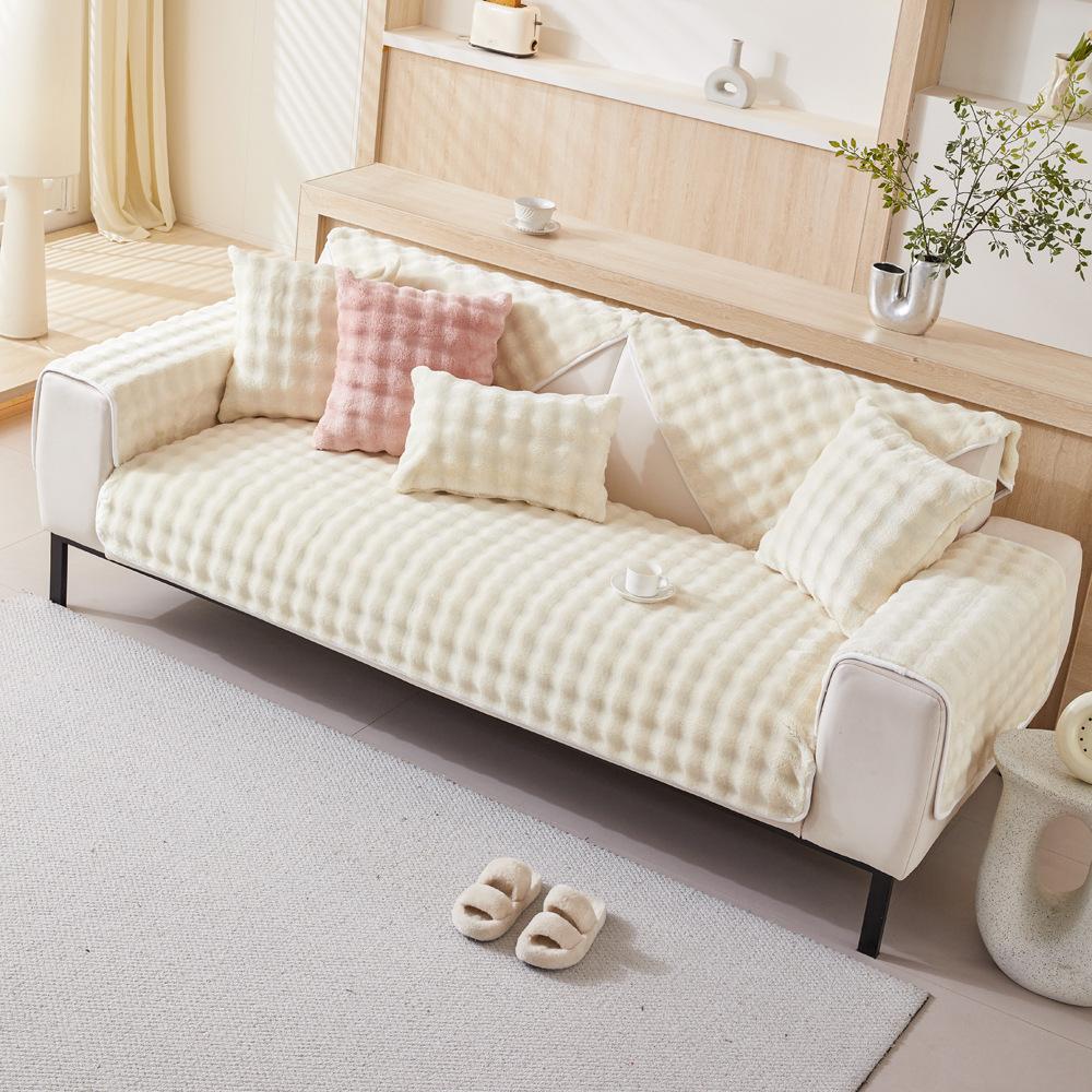 Подушка для дивана интернет-знаменитости, утолщенная плюшевая подушка для сиденья на осень и зиму, нескользящий чехол для дивана, новый чехол для спинки и сиденья