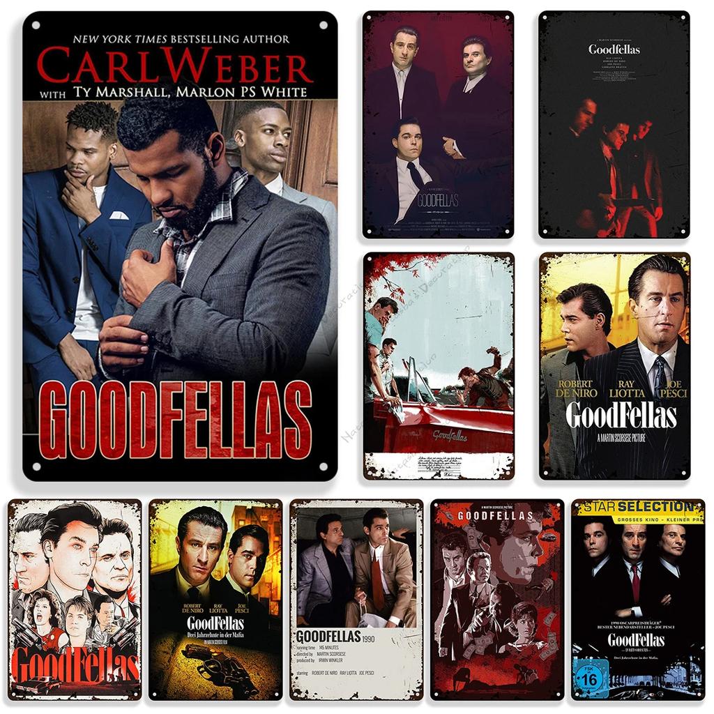 1990 Американский фильм Славные парни Винтажный постер Металлическая жестяная табличка Ржавые металлические таблички Домашний бар Металлическая плакетка Гараж Индустриальный декор