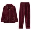 Фланелевая пижама женская весенне-осенняя утолщенная флисовая теплая коралловый флис осенне-зимний комплект домашней одежды