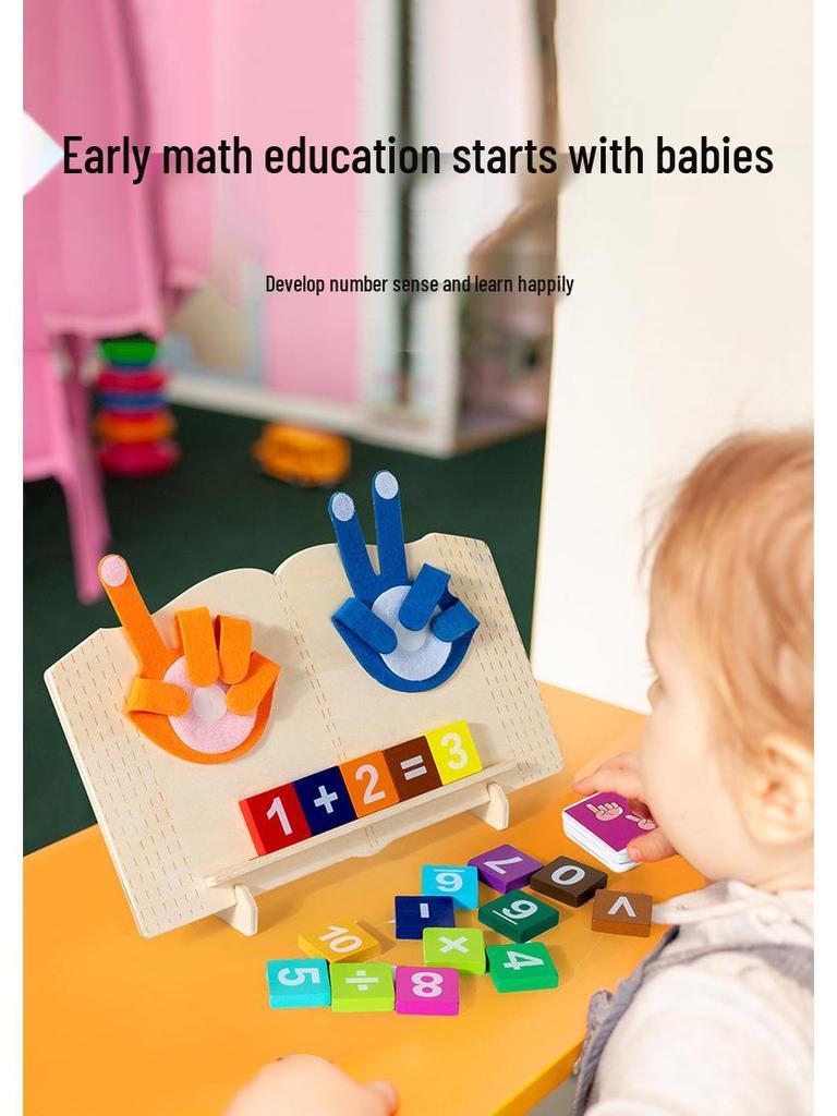 Children's Wooden Math Board: Addition & Subtraction Teaching Aid for Early Learning and Logical Thinking.