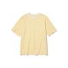 Uniqlo Полосатая футболка с круглым вырезом, короткий рукав, унисекс, желтая 455414-44