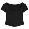 Pure Desire Square Neck with Chest Pad Short Sleeve T-Shirt Women's Summer Spice Girls Sexy Skinny Slim Short Top Bottom Shirt