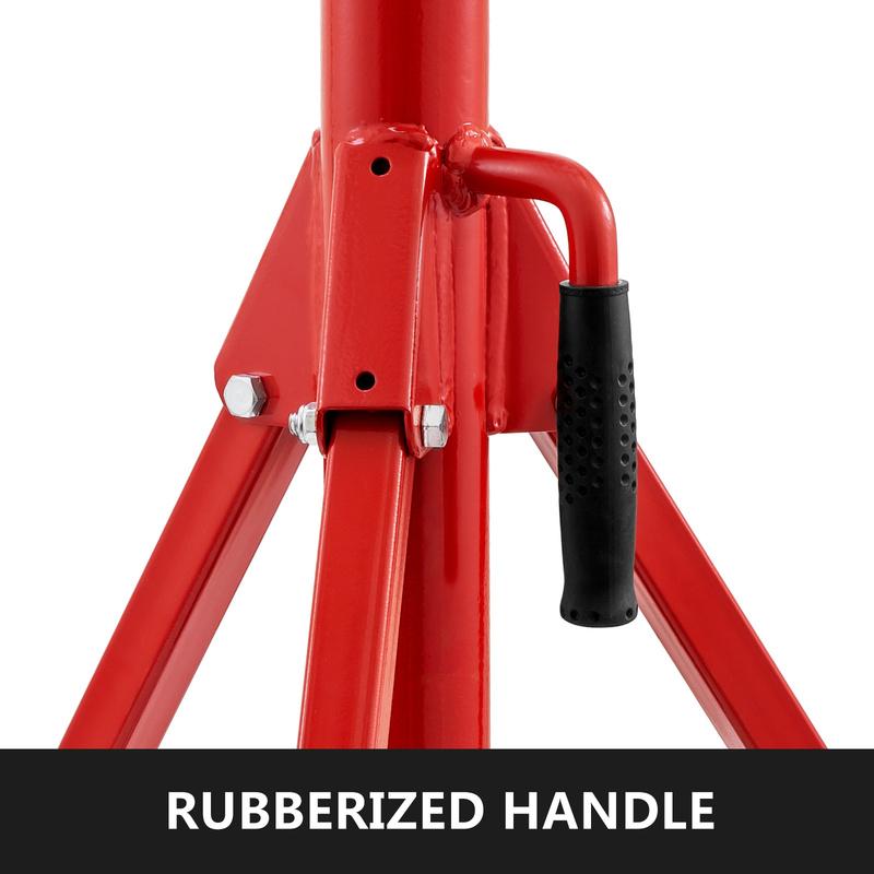 SucceBuy Pipe Holding Stand with Roller Head V-Head 2/4Ball Transfer Folding Tripod Jack 12in Pipeworking Supporting ClampedTool