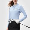 Fila Женская модная удобная рубашка-поло с длинным рукавом серии Golf, устойчивая к УФ-лучам, топ, послеполуденный синий A11W445217F-LB