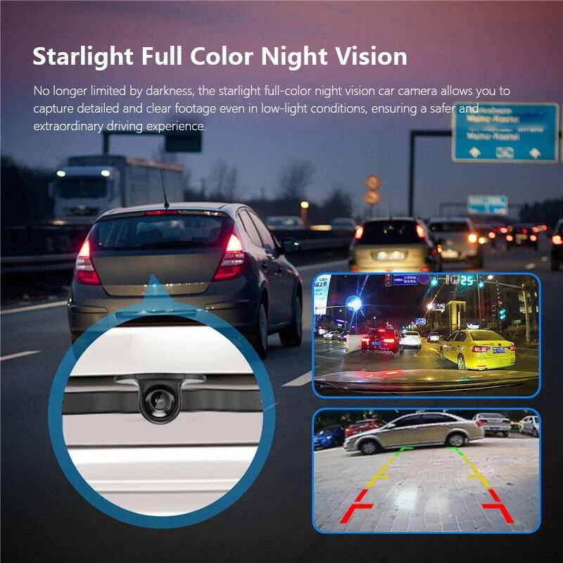 1080P AHD/CVBS Car Rear/Front/Side View Camera Kit - Night Vision Backup Cam with Parking Guide Mirror