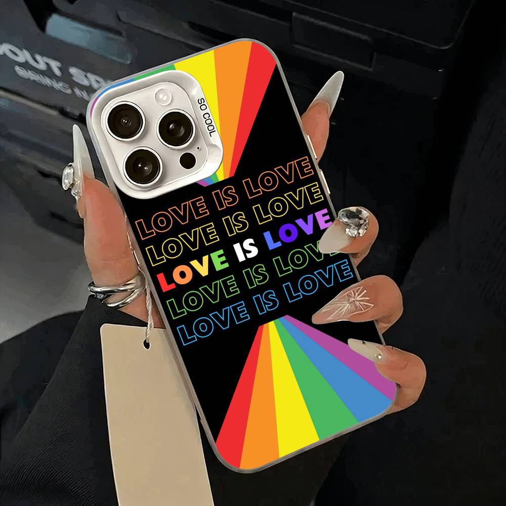 Lesbian LGBT Rainbow Pride Phone Case For IPhone 17 Air 16 15 14 13 12 11 Pro Max White Sliver Hard Cover