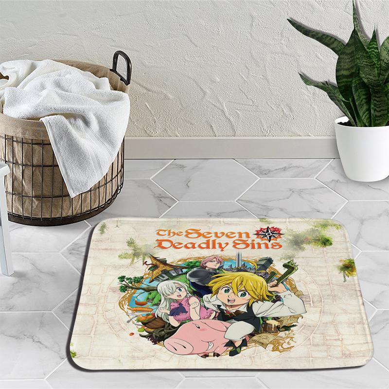 The Seven Deadly Sins Carpet Cartoon Living Room Bedroom Carpet Balcony Bathroom Non-slip Door Mat Outdoor Rug Birthday Gift