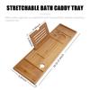 Bathtub Caddy Tray Bamboo Spa Bathtub Caddy Organizer Book Wine Tablet Holder Reading Rack Nonslip