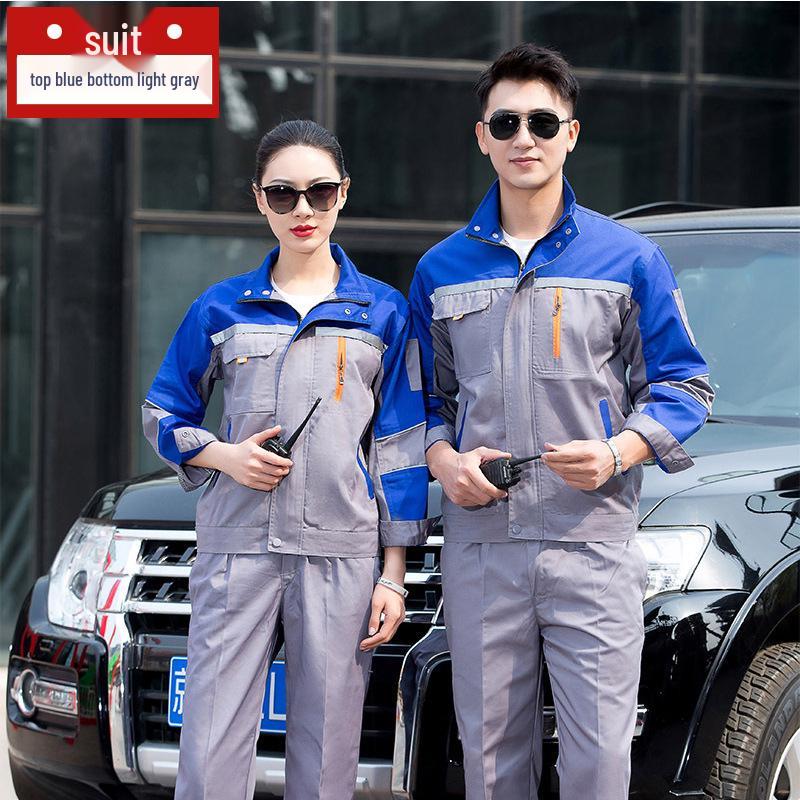 Прочный рабочий комплект для мужчин и женщин - С длинным рукавом, износостойкий, утолщенный для весны/осени. Идеально для сварки и авторемонта.