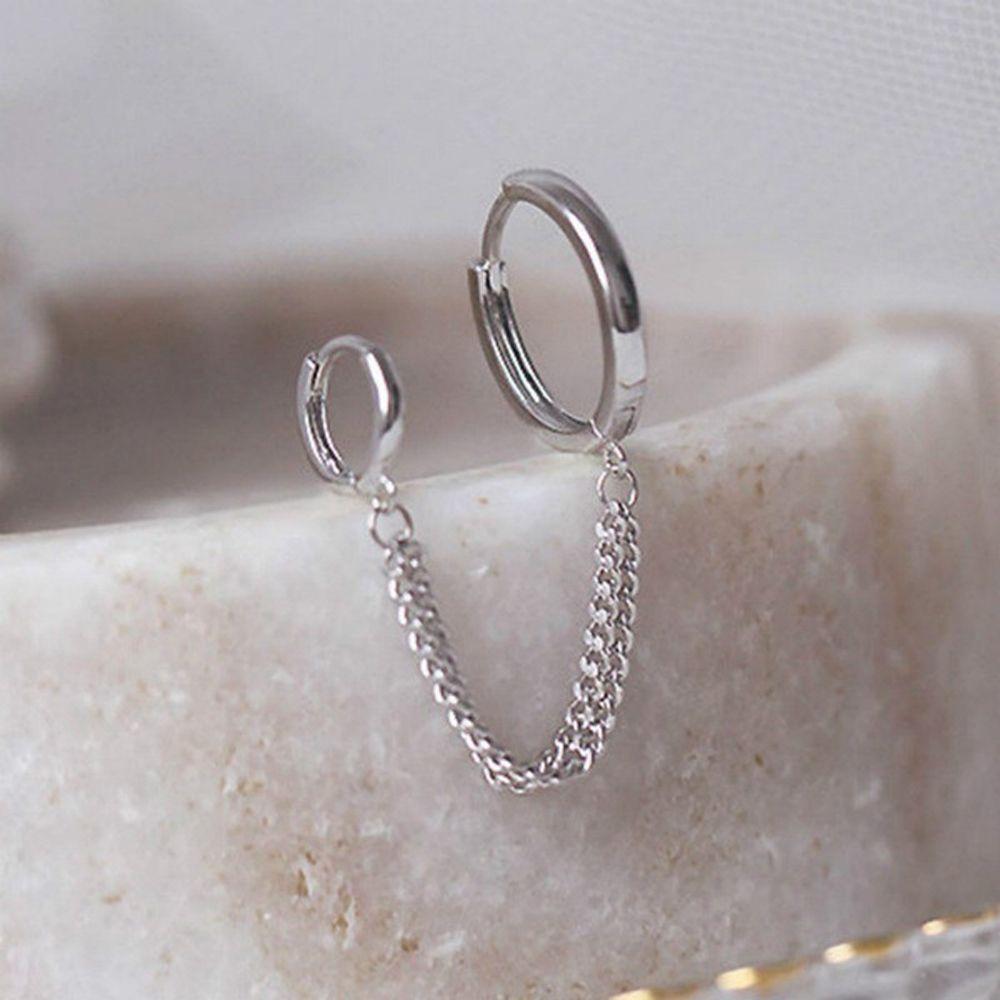 Punk Pendant Gift Metal Women Ear Buckle Ear Hook Korean Style Hoop Earring Tassel Chain Earrings