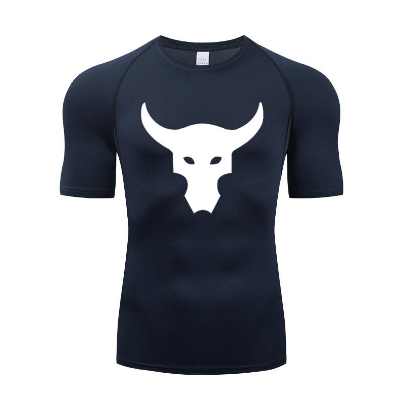 Футболка премиум-класса Quick-Dry Bull Head — дышащая ткань для бега и тренировок на свежем воздухе | Минималистичный черно-белый дизайн | Тренд в области фитнеса в Европе