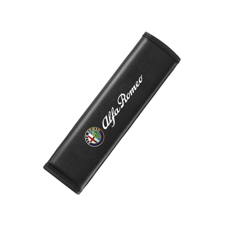 Car Stickers For Alfa Romeo Car Leather Headrest Pillowcase Seat Belt Shoulder Pad For Alfa Romeo 4C 159 Spider Giulia Giulietta