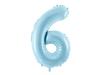 Number 6 Foil Balloon, 86cm, Light Blue