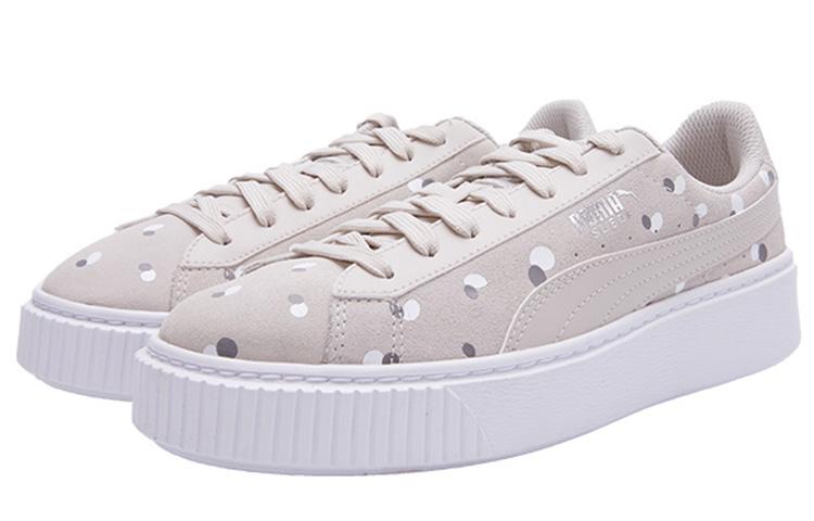 Puma Кроссовки на платформе из замши в горошек для девочек 'Silver' Женские 368991-02