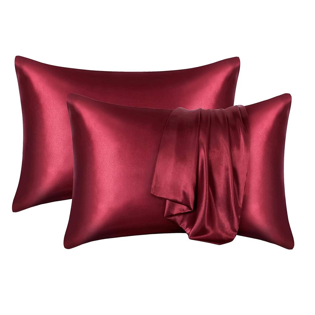Набор из 2 атласных наволочек - шелковистые наволочки для волос и кожи, наволочки с застежкой-конвертом, похожие на шелковые наволочки
