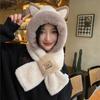 Beanie Hat Ear Protection Hat Cartoon Hat Hooded Scarf Cute Cat Ears Hat Outdoor