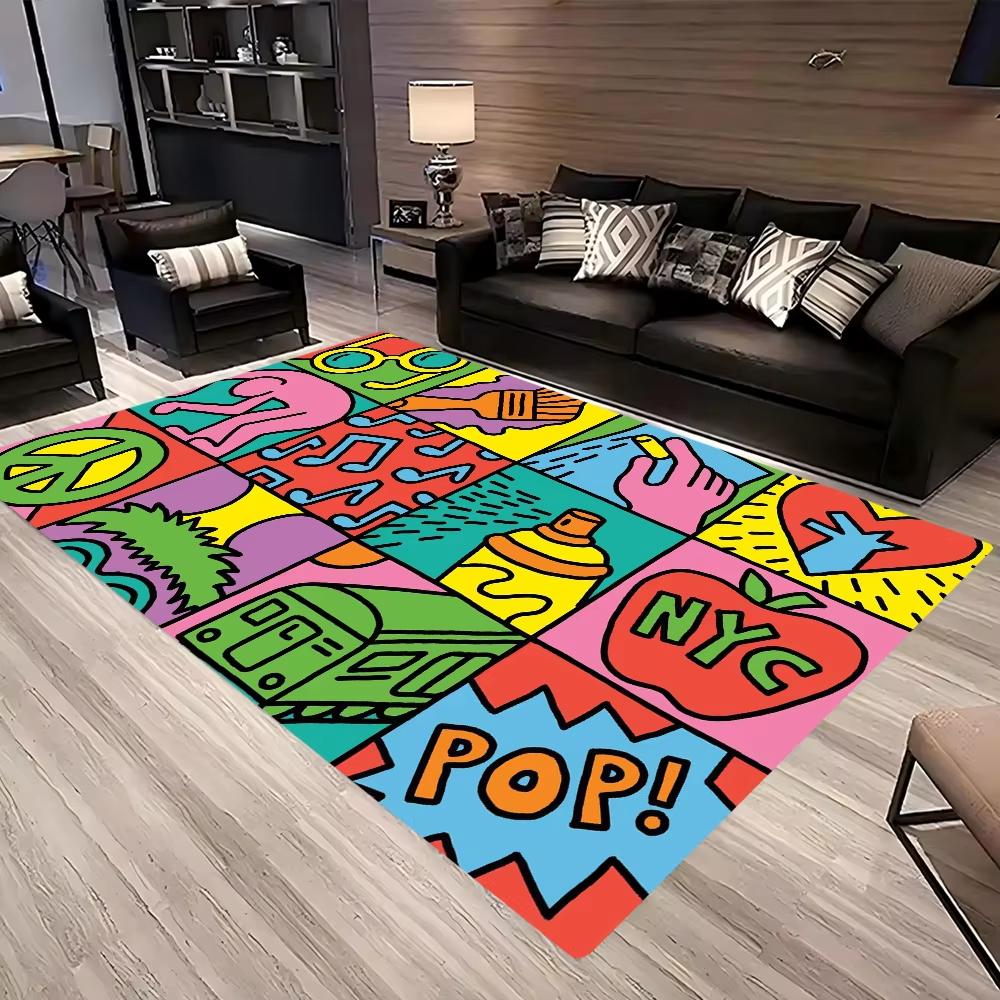 Creative Abstract Figure Rug – Bold Living Room & Lounge Decor | Non-Slip Artistic Floor Mat for Modern Home Spaces