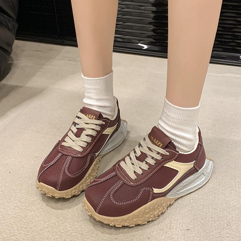 Fashionable Retro German Training Women's Sneakers 2025 Autumn New Soft Leather Versatile Outdoor Casual Sports Flat Shoes