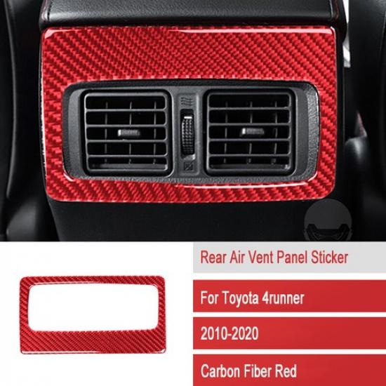 Red Carbon Fiber Car Rear Air Vent Outlet Frame Cover For Toyota 4Runner 10-20