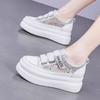 Кожаная внутренняя отделка, женская обувь, летние новые белые туфли на липучках, детская сетчатая дышащая повседневная спортивная обувь