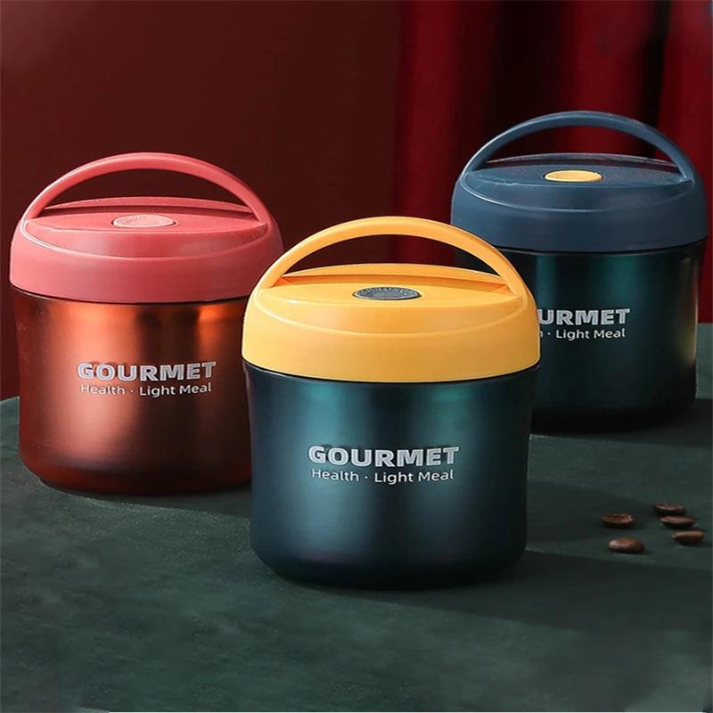 500 мл портативный термоизолированный контейнер для еды из нержавеющей стали, герметичный контейнер для завтрака, супа, термосы, термосы