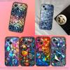 Цветной стеклянный чехол для телефона для iPhone 17,16,15,14,13,12,11,Pro,XS,Max,XR,Plus,E,SE4,Mini Черный мягкий чехол