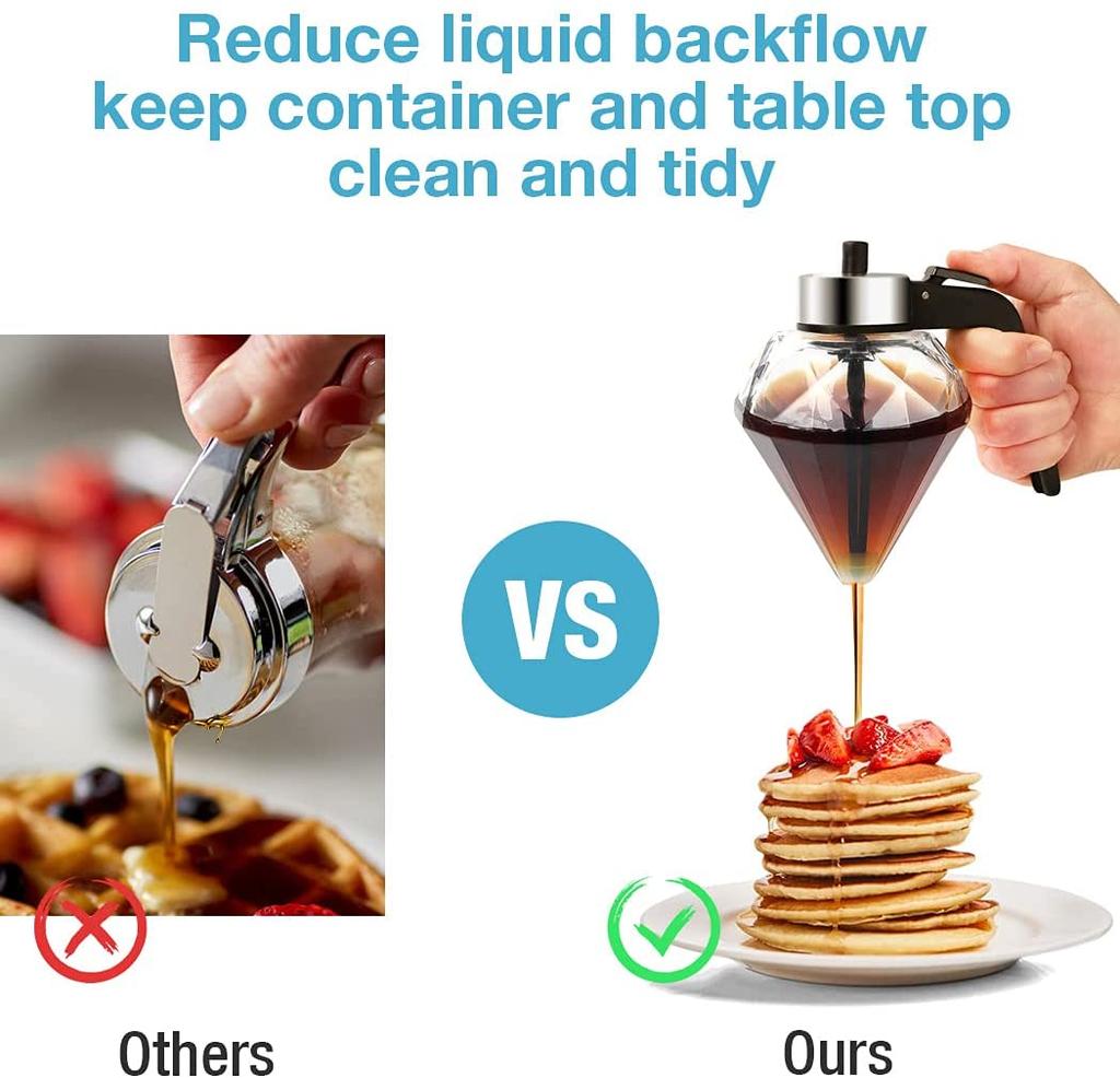 Diamond Glass Honey Dispenser 200ml Oil Bottle Large Capacity Vinegar And Sauce Dispensers Kitchen Tool Non-Slip Silicone Bottom